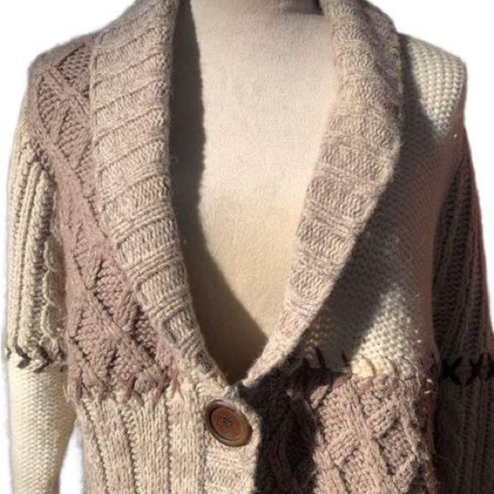 Chico's Patchwork Chunky Long Sweater With Belt - image 4